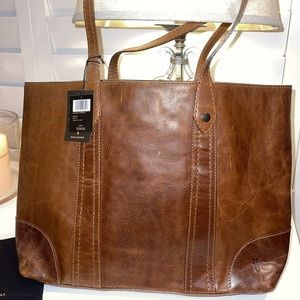 FRYE Melissa Leather Tote Cognac Brown